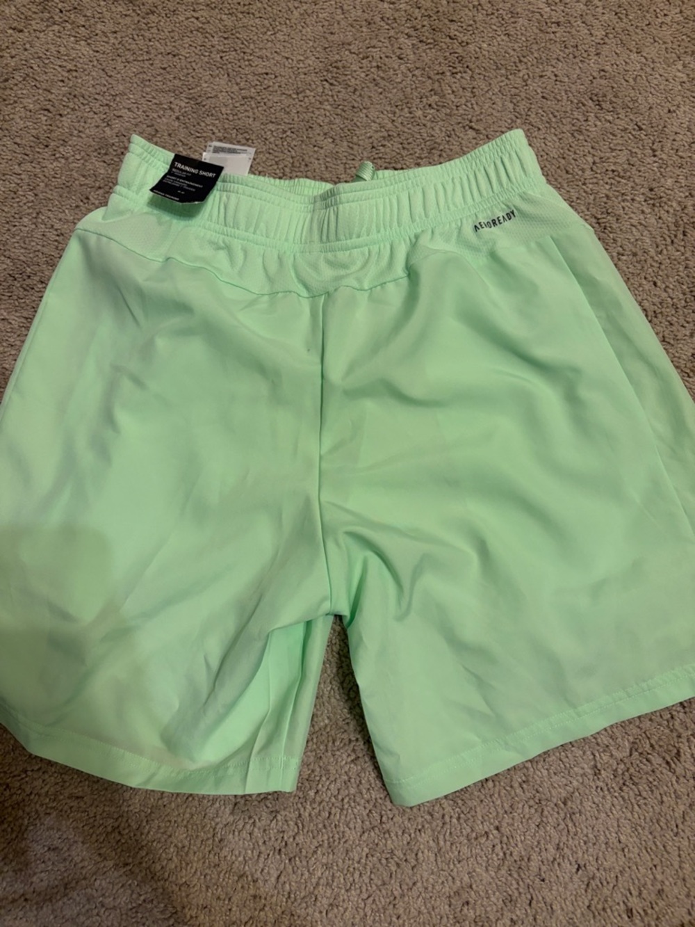 adidas Light Mint Athletic Shorts with Black Logo - Picture 2 of 3